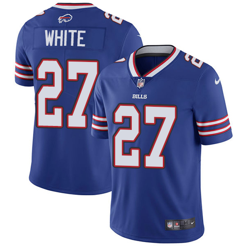 2019 men Buffalo Bills 27 White blue Nike Vapor Untouchable Limited NFL Jersey